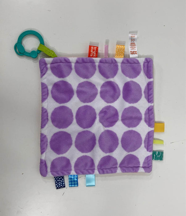 used Bright Starts Taggies Blanket, - Purple spots