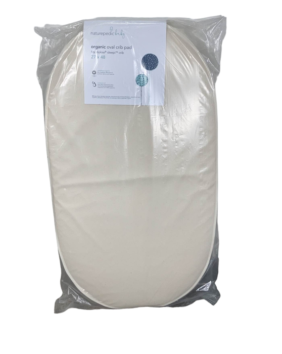 used Naturepedic Organic Oval Crib Protector Pad for Stokke Sleepi Crib