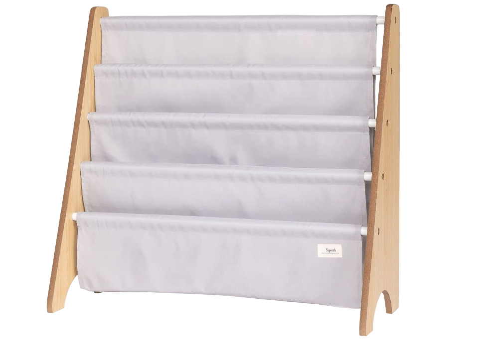 3 Sprouts Book Rack, Gray
