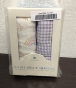 used Little Unicorn Cotton Muslin Swaddles 2-Pack, Rainbow Gingham