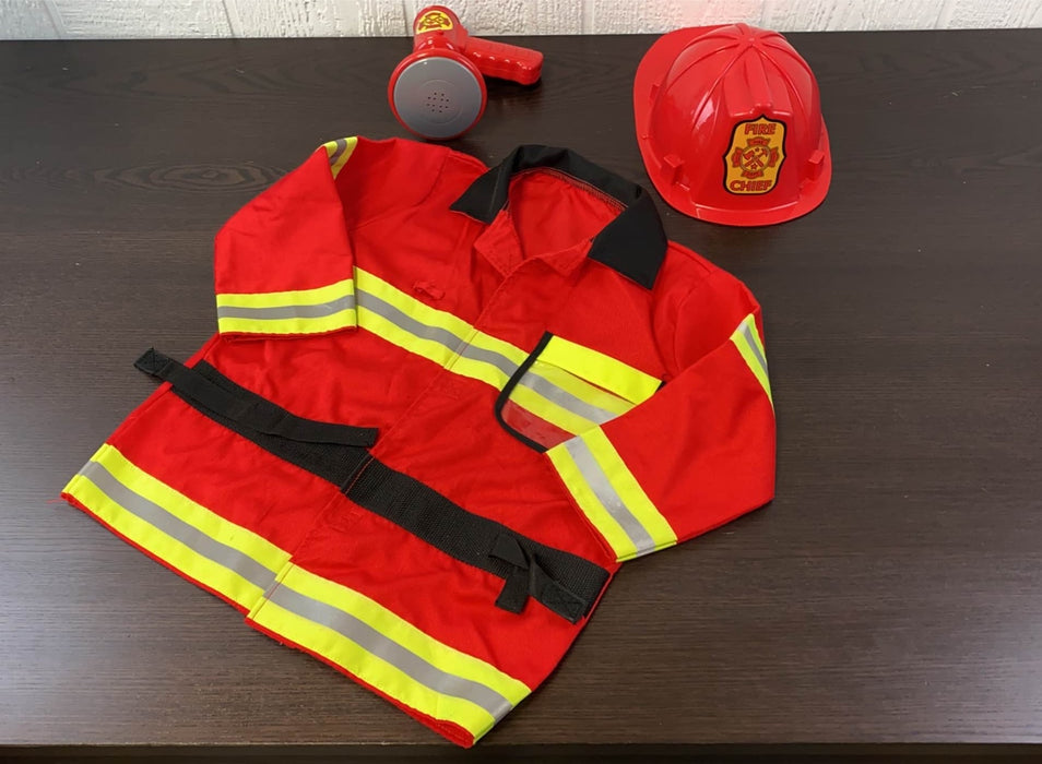 secondhand Melissa & Doug Fire Chief Role Play Costume Set