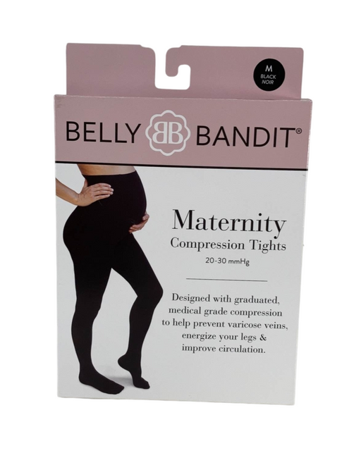 used Belly Bandit Mother Tucker Moto Style Postpartum Compression Leggings, M, Black