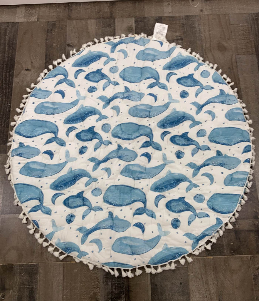 Crane Baby Cotton Quilted Play Mat, Caspian Whales