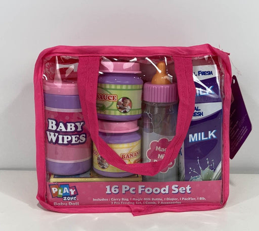 secondhand Play Zone Food And Care 16-Piece Baby Doll Set