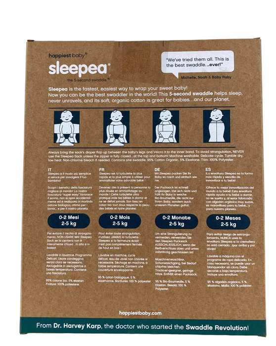 Shop Happiest Baby Sleepea Swaddle, Small, Graphite Gray Planets at GoodBuy Gear