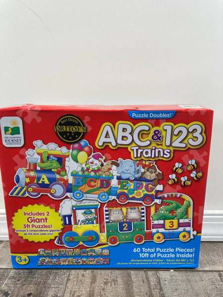 Floor Puzzle The Learning Journey: Giant ABC & 123 Train S (2-Pack) - 5-Foot Long Educational Puzzles For Ages 3+ Learning Journey Puzzle Doubles