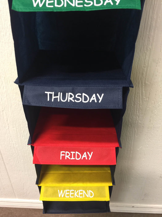 secondhand Day Of The Week Hanging Closet Organizer