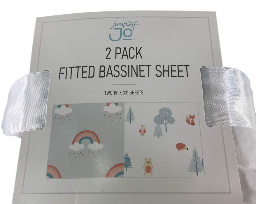 Shop JumpOff Jo 2 Pack Fitted Bassinet Sheets, Woodland Rainbow at GoodBuy Gear