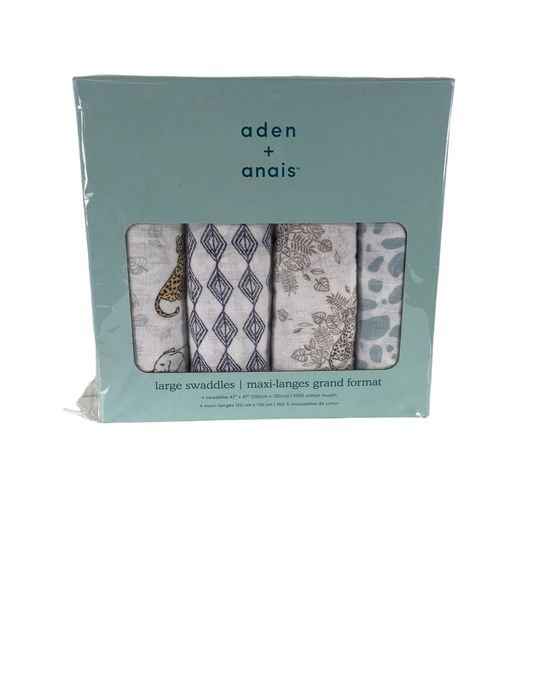 used Aden + Anais Large Cotton Muslin Swaddle, 4 Pack