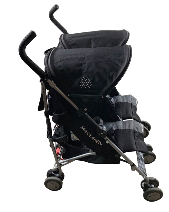 used MacLaren Twin Triumph Stroller, Black/Charcoal