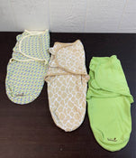 used Summer Infant SwaddleMe Original Swaddle Wrap 3pk, Small (0-3 Months), Busy Bees