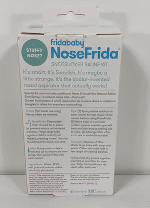 Frida Baby Nasal Aspirator NoseFrida The Snotsucker with 10 Extra Filters  and All-Natural Saline Nasal Spray