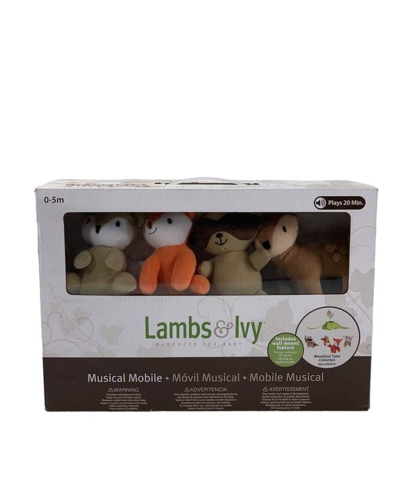 used Lambs & Ivy Echo Beige Woodland Animals Musical Crib Mobile