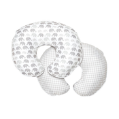 Shop Boppy Premium Nursing and Infant Support Pillow Slipcover, Grey Elephants Plaid at GoodBuy Gear