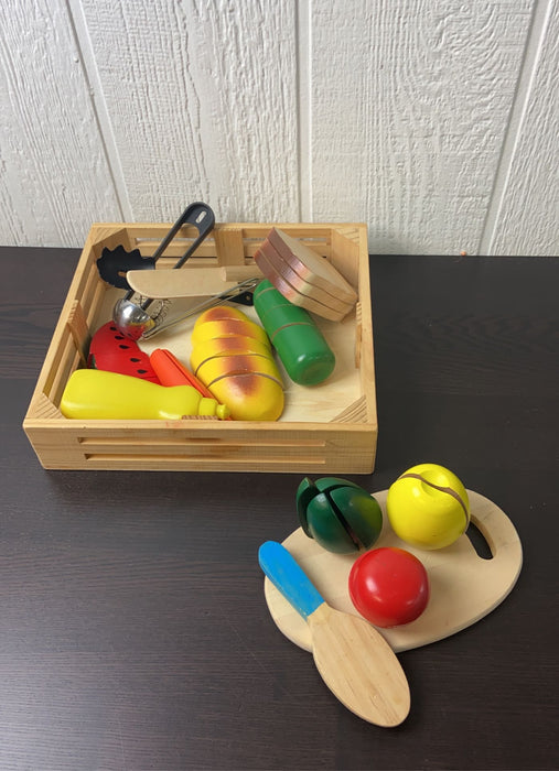 used Melissa & Doug Cutting Food- Wooden Play Food