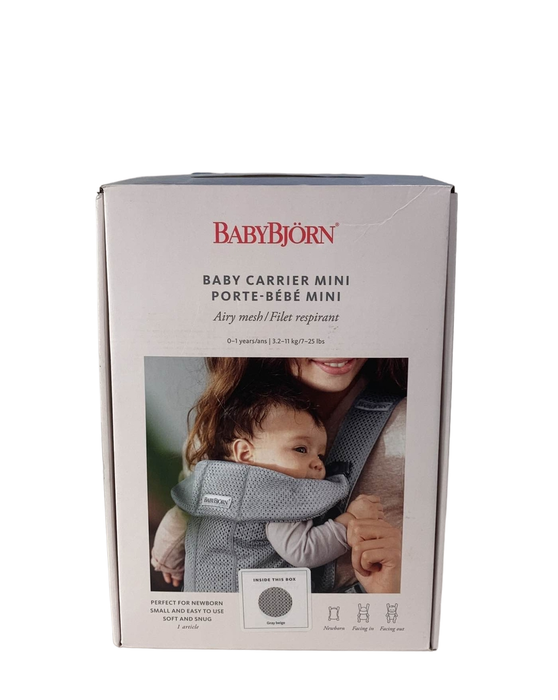 Shop BabyBjorn Baby Carrier Mini, Gray Beige 3D Mesh at GoodBuy Gear