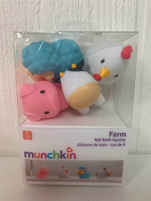 used Munchkin Squirtin Bath Toy, Barnyard Buddies 4pk