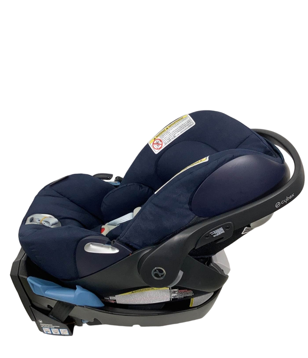 secondhand Cybex Cloud Q Infant Car Seat with SensorSafe, Midnight Blue, 2022