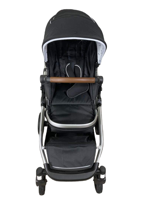 secondhand Mockingbird Single to Double Stroller, 2022, Silver with Penny Leather, Watercolor Drops, Black