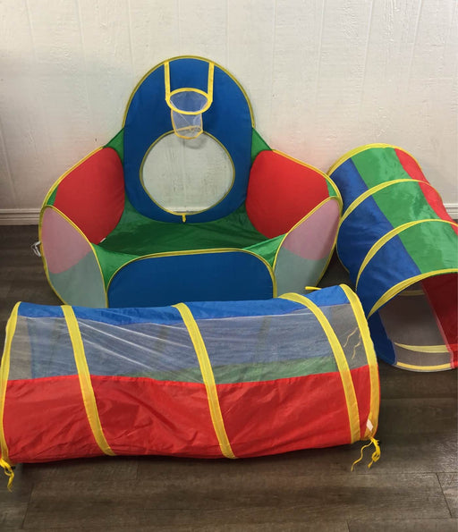 used Hide N Side 5 Piece Ball Pit Tent With Tunnels