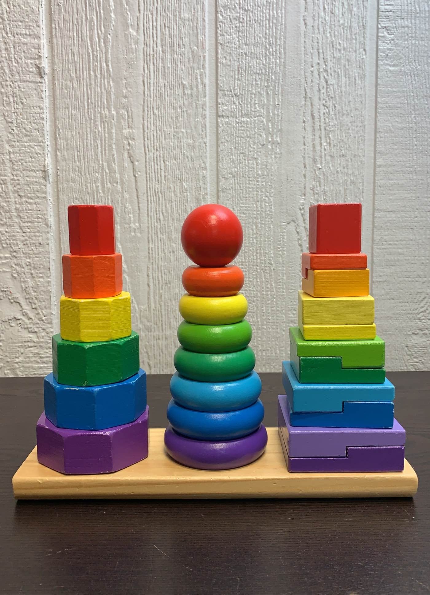  Melissa & Doug Geometric Stacker - Wooden Educational