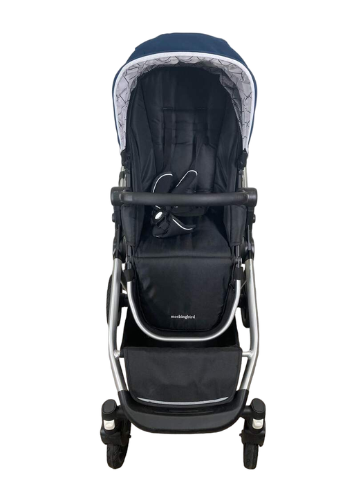 secondhand Mockingbird Single to Double Stroller, 2023, Silver with Black Leather, Sea, Windowpane