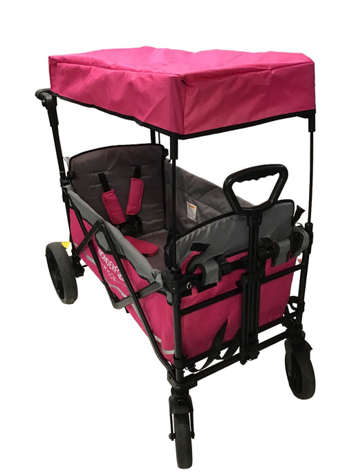 secondhand Wonderfold X2 Push + Pull Double Stroller Wagon, 2021, Pretty-n-Pink