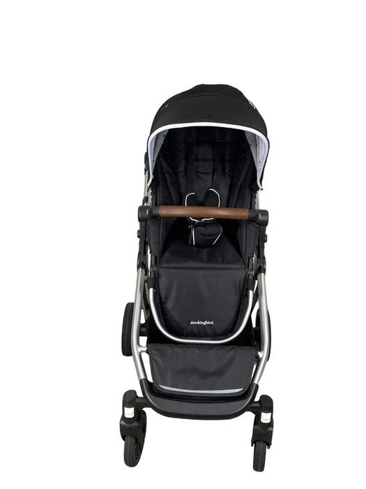 secondhand Mockingbird Single to Double Stroller, 2023, Silver with Penny Leather, Watercolor Drops, Black