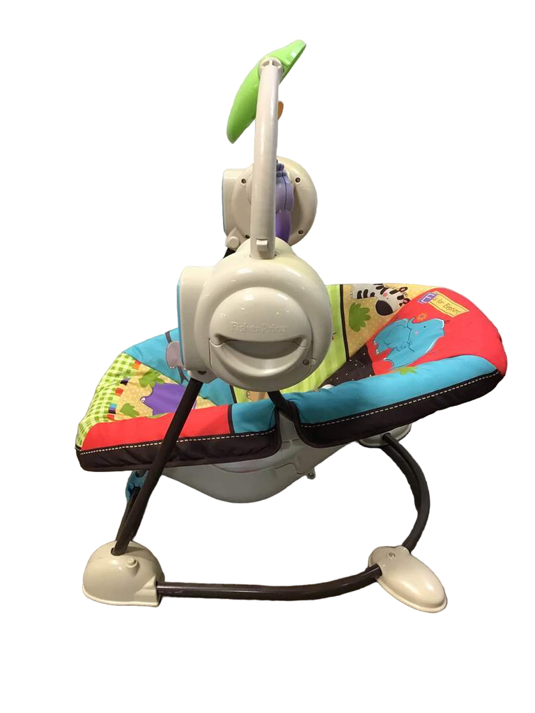 Fisher-Price Luv U Zoo Space Saver Swing & Seat - 2-in-1 Baby Swing With Vibration & Music