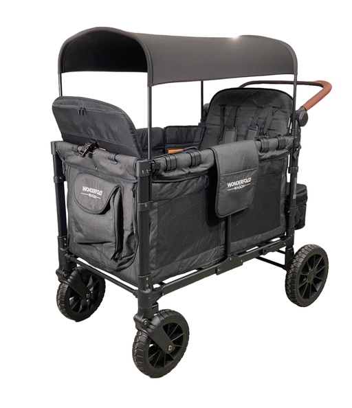 used Wonderfold W4 Luxe Quad Stroller Wagon, Volcanic Black, 2023