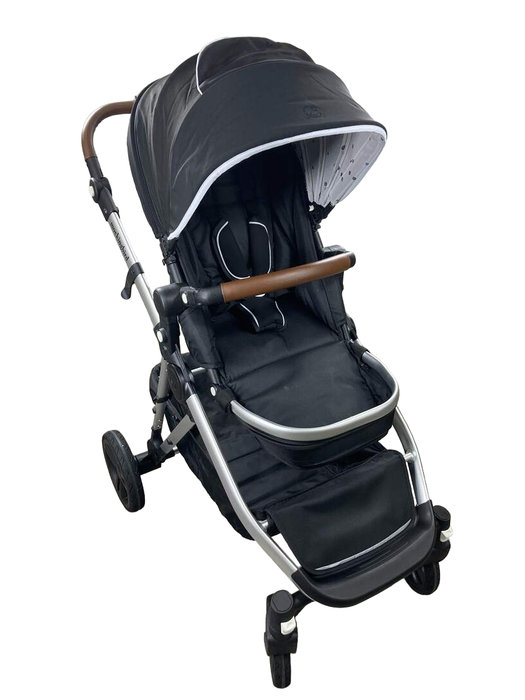 used Mockingbird Single to Double Stroller, 2022, Silver with Penny Leather, Watercolor Drops, Black