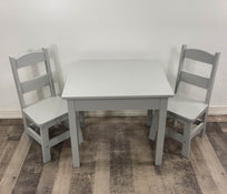 used Melissa & Doug Wooden Table & Chairs, Gray