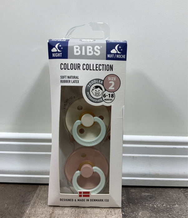 Shop BIBS 2-Pack Pacifiers, Size 2 (6+ months), Glow in the Dark Ivory/Blossom at GoodBuy Gear