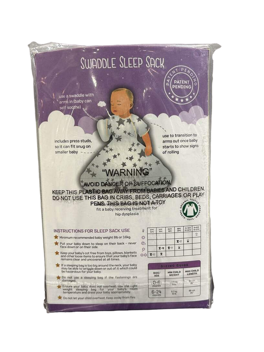 secondhand Clickyhips Swaddle Sack, 0-6 months 1.0 TOG