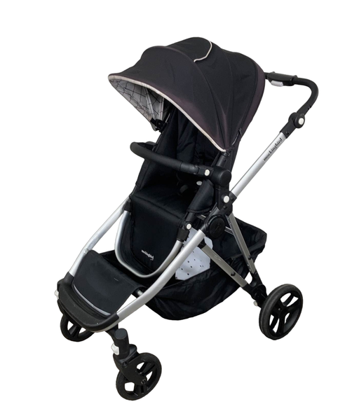 used Mockingbird Single to Double Stroller, 2022, Silver with Black Leather, Windowpane, Black