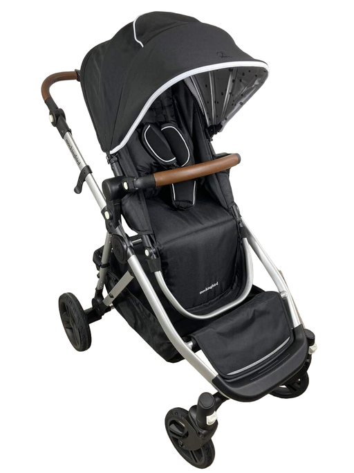 used Mockingbird Single to Double Stroller, 2022, Silver with Penny Leather, Watercolor Drops, Black