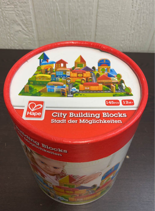 secondhand Hape City Building Blocks Wooden Playset