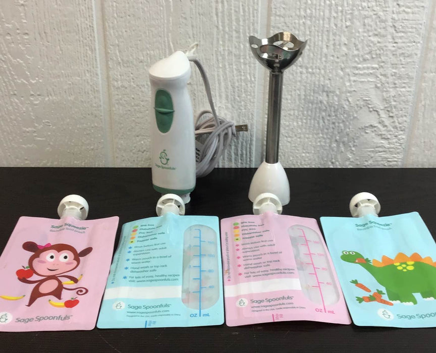 used Sage Spoonfuls Immersion Blender & Pouches