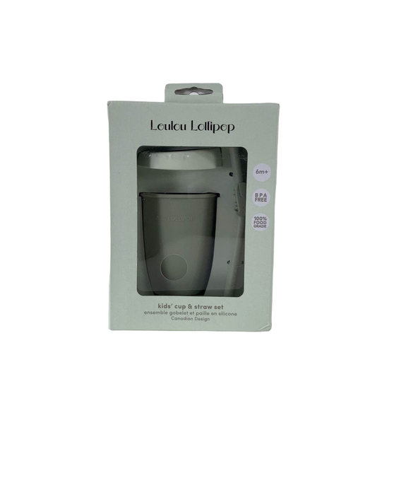 used LouLou Lollipop Silicone Cup And Straw Set, Sage
