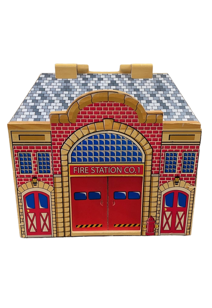 Melissa Doug Deluxe Multi level Wooden Fold Go Fire Station