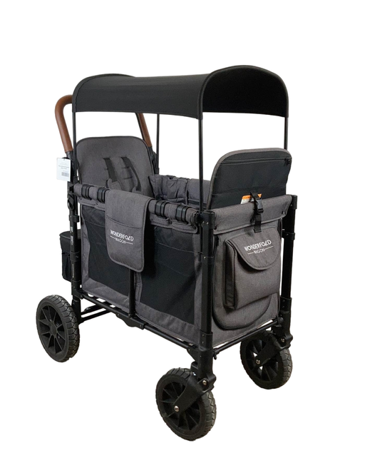 used Wonderfold W2 Luxe Multifunctional Double Stroller Wagon, 2020, Charcoal Gray