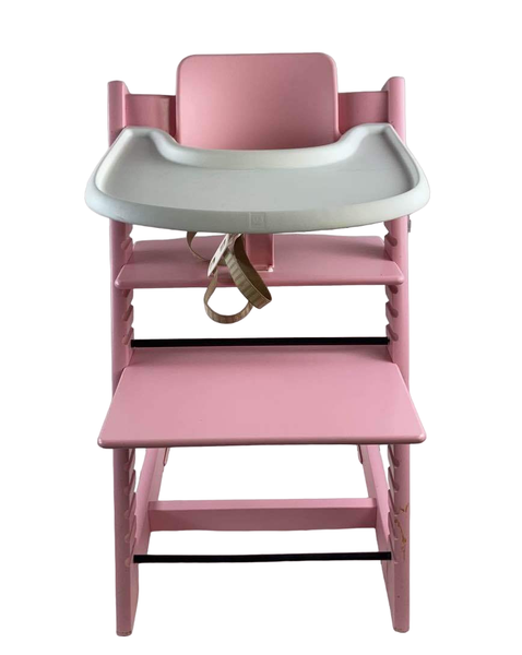 stokke pink tripp trapp Stokke Tripp Trapp High Chair with Baby Set and Tray, White, Pink