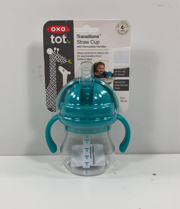 Shop OXO Tot Transitions Soft Spout Sippy Cup with Removable Handles, Teal at GoodBuy Gear