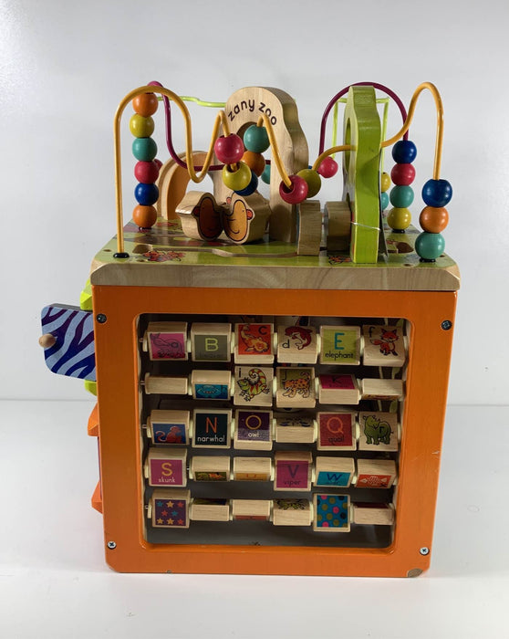 used B. toys Zany Zoo Wooden Activity Cube