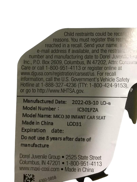 is maxi cosi mico 30 recalled Maxi-Cosi Mico 30 Infant Car Seat, Nomad Black, 2022