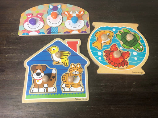 used BUNDLE Melissa & Doug Wooden Puzzles