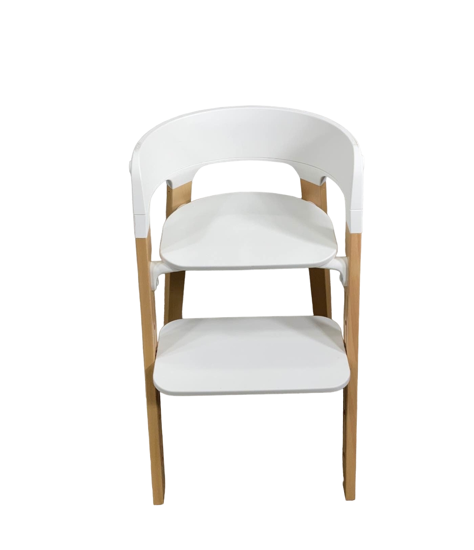 Stokke Steps Chair, White Seat Natural Legs