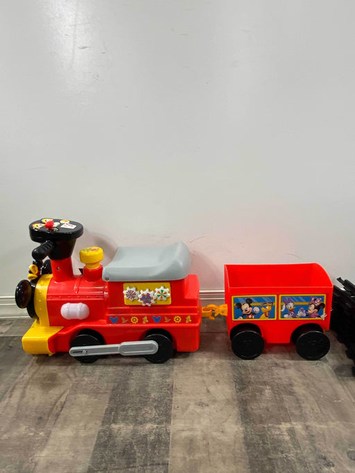 secondhand Disney Junior Mickey 6-Volt Powered Train with Tracks and Caboose