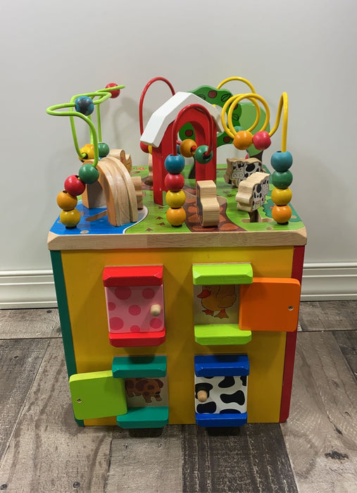 secondhand Battat 6 Sided Wooden Activity Cube