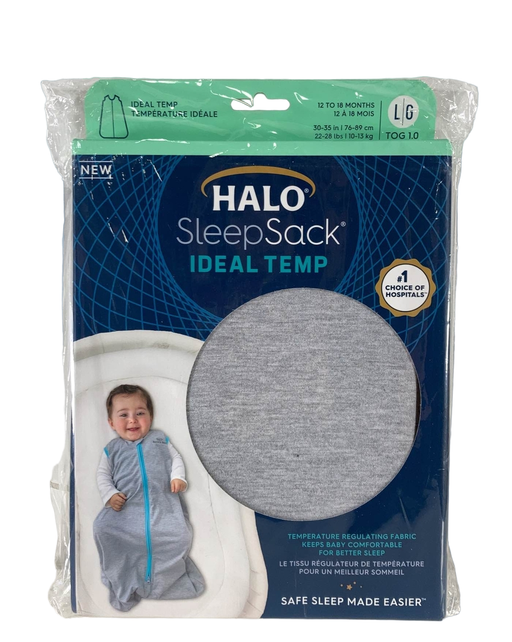 used Halo Ideal Temp Swaddle, Large, Grey/Aqua